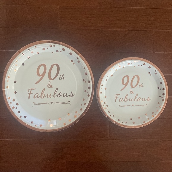 90 & Fabulous Rose Gold Party Decorations - Picture 6 of 6